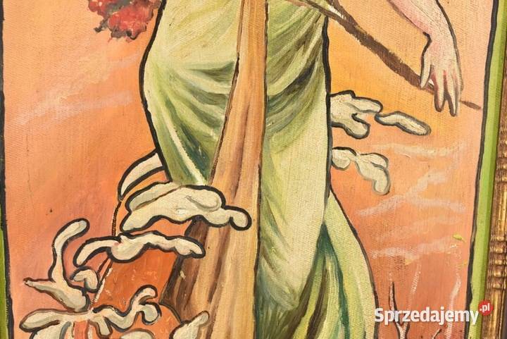 Alfons Mucha Dama Kameliowa w Zielonej Sukni