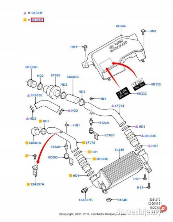 PRZEWÓD POWIETRZA FORD TRANSIT CONNECT 0213 18 Węże chłodnicy