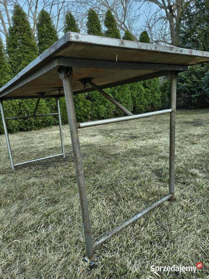 Duży składany stół na metalowej postawie Toruń sprzedam