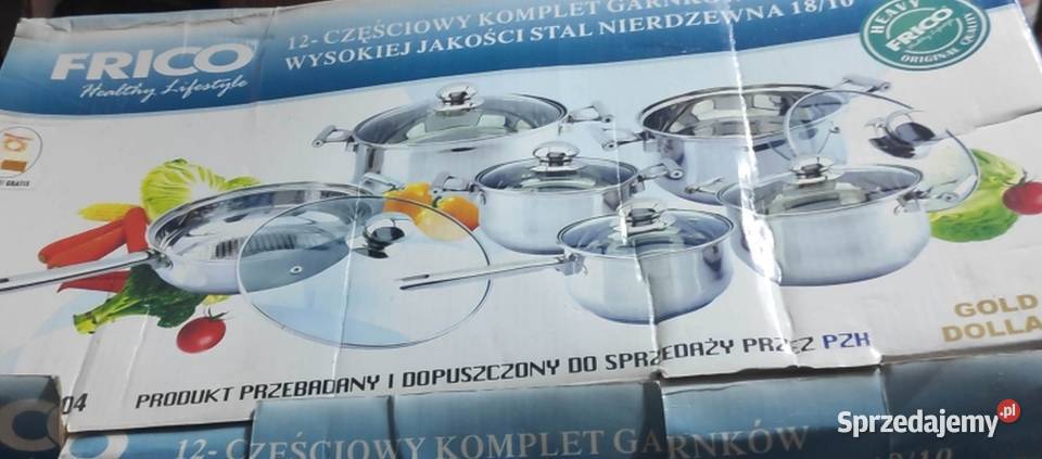 Garnki Komplet garnków stalowy 12 el outlet Garnki i szybkowary