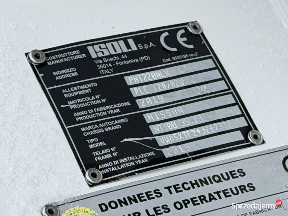 Nissan Cabstar Zwyżka Podnośnik Koszowy ISOLI Widełki sprzedam