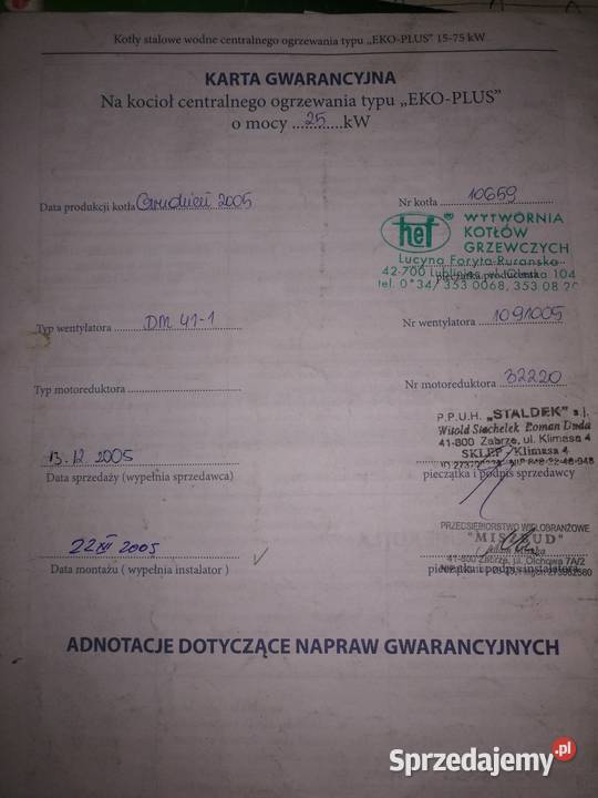 Kocioł węglowy Hef 25kW z podajnikiem Zabrze