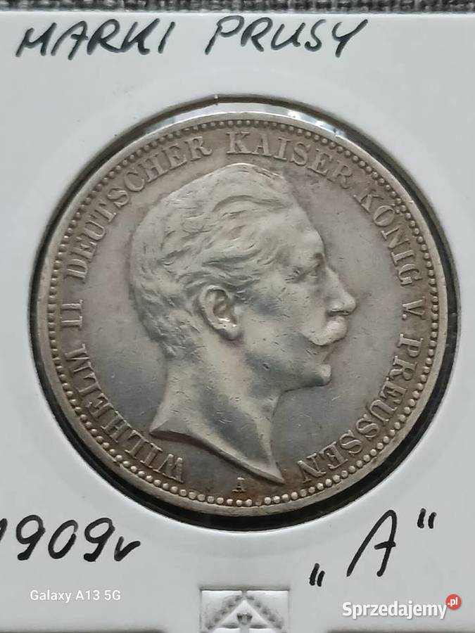 3 Marki Prusy 1909 rWilhelm II menA Konin