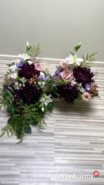 Kompozycja kwiaty sztuczne cmentarz