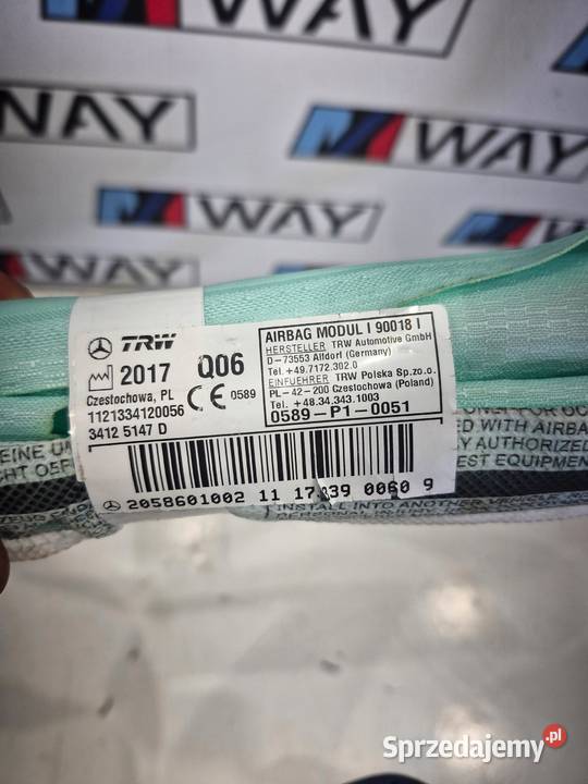 MERCEDES CKLASA W205 KOMBI KURTYNA PODUSZKA Motoryzacja dolnośląskie