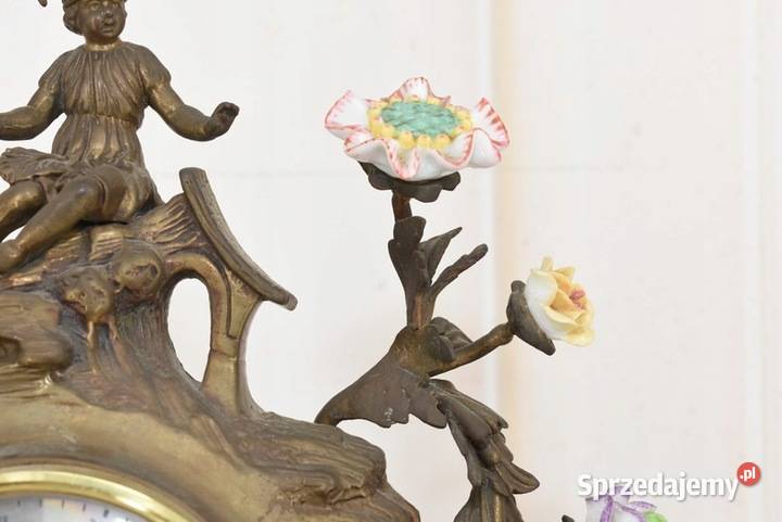 Zegar Kominkowy Stojący Porcelana Brąz małopolskie Kraków