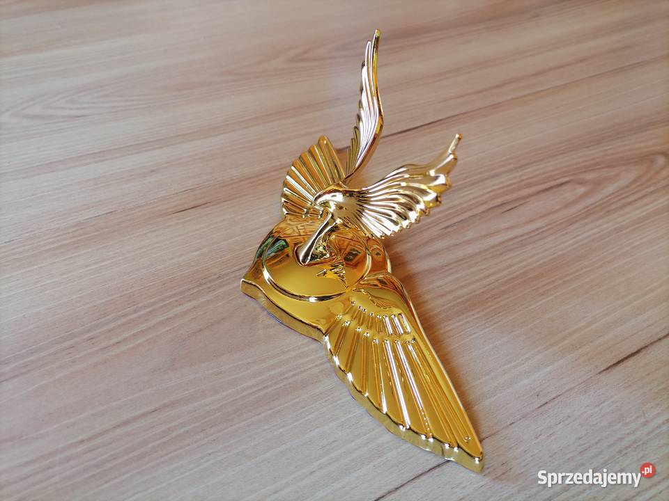 Metalowy chromowany Emblemat naklejka ptaka na Konstantynów Łódzki