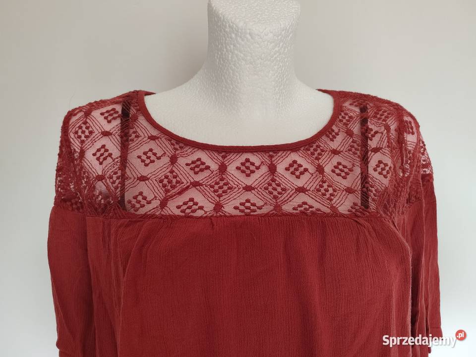 ceglasta bluzeczka z koronką r L XL Rozmiar 40(L) Gdańsk