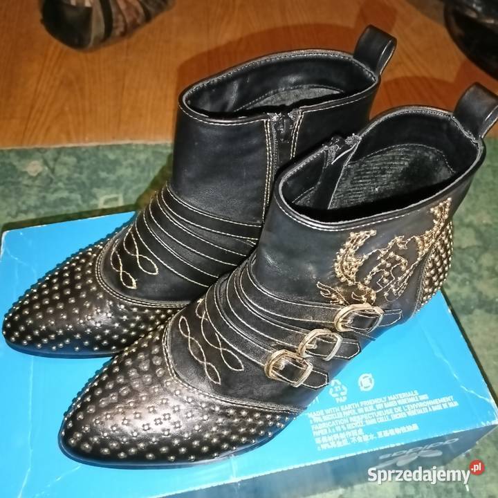 prawie nowe BOTKI damskie 40 czarne torba Ropczyce