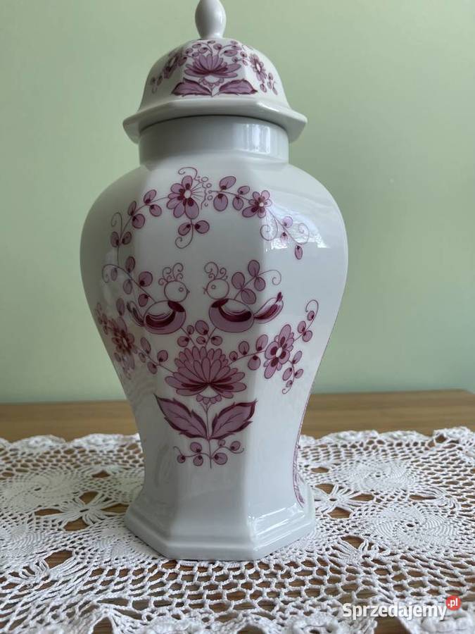 Okazała amfora Fine China Lichte Made in GDR Porcelana i szkło wielkopolskie Gostyń