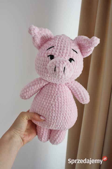 Szydełkowa maskotka świnka handmade małopolskie
