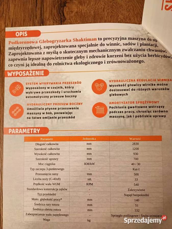 Glebogryzarka Podkorowa SRT Shaktiman świętokrzyskie Wzdół Rządowy