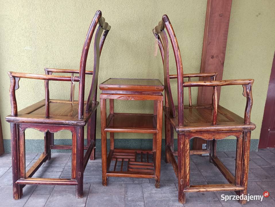 Fotel fotele stolik zestaw kawowy Chiny XIX w Budzyń