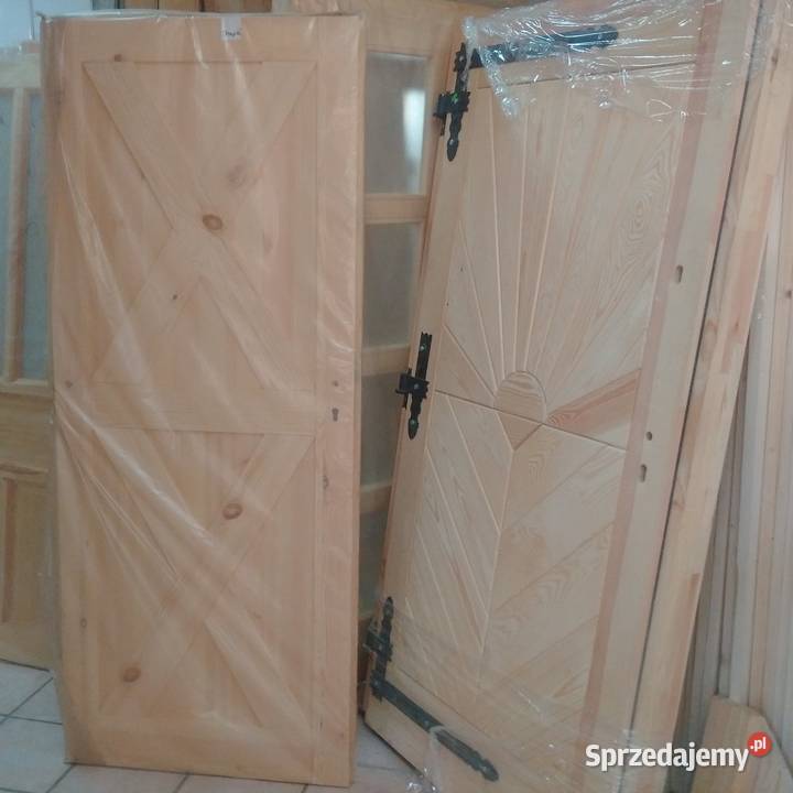 drzwi Loft drewniane sosnowe Rewal