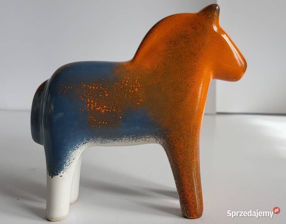 Konik ceramiczny Koń Figurka ręcznie malowany Sierakowice