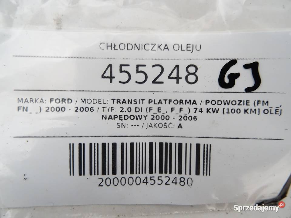 CHŁODNICZKA OLEJU FORD TRANSIT IV 20 100 0006 podkarpackie sprzedam