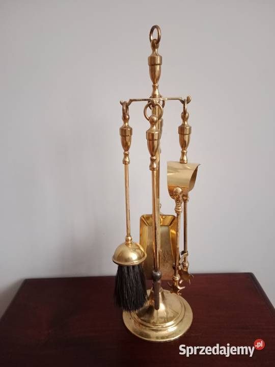 Mosiężny zestaw kominkowy Miejsce Piastowe