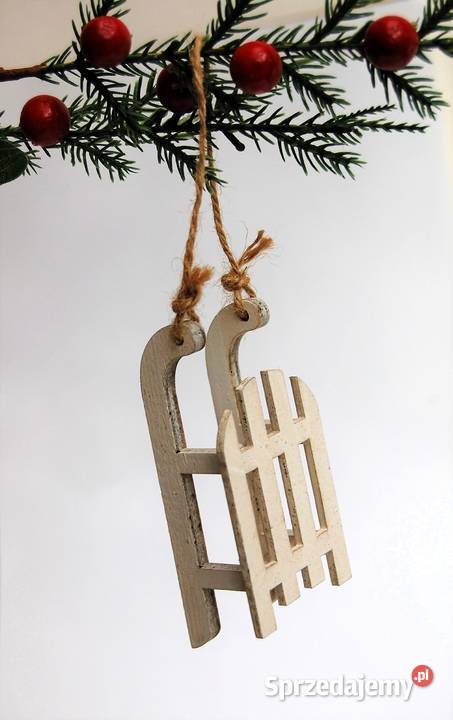 Sanki drewniana zawieszka ozdoba Finlandia