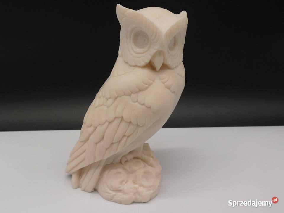 Rzeźba Sowa Ateny Alabaster Grecja Vintage Raszków