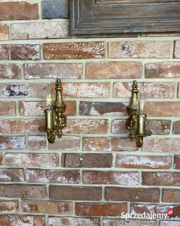 Para Francuskich kinkietów 3 mosiądz Antyk