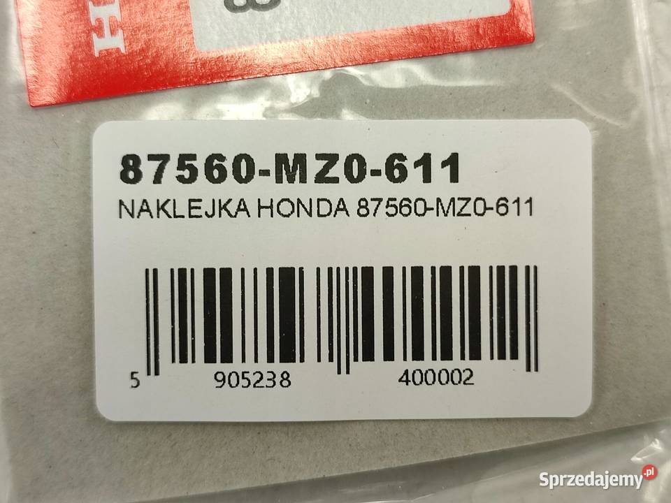 NAKLEJKA OSTRZEŻ NA KIEROWNICĘ HONDA ANF125