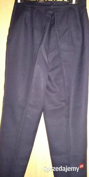 Spodnie damskie granatowe elana z wełną zwężane Bez wzoru łódzkie Łódź