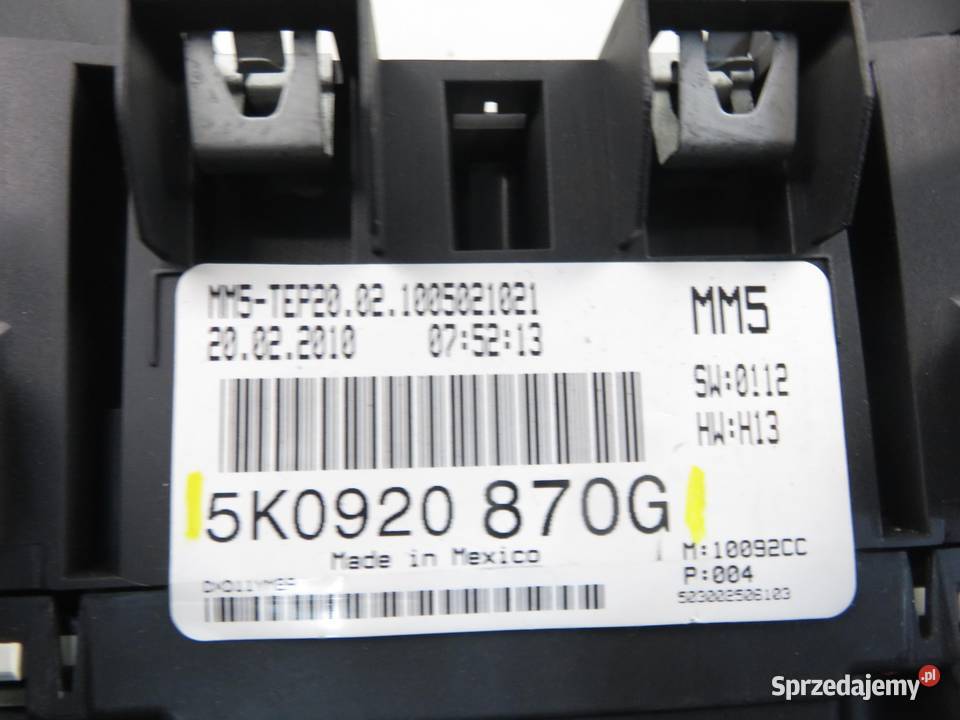 LICZNIK VW GOLF VI AJ5 16 TDI 5K0920870G