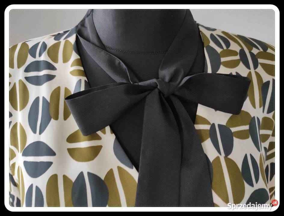 Zara Basic wzorzysta sukienka z wiązaniem 42 XL Rozmiar 42(XL)