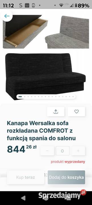Wersalka kanapa rozkładana do małych pomieszczeń Kraków sprzedam