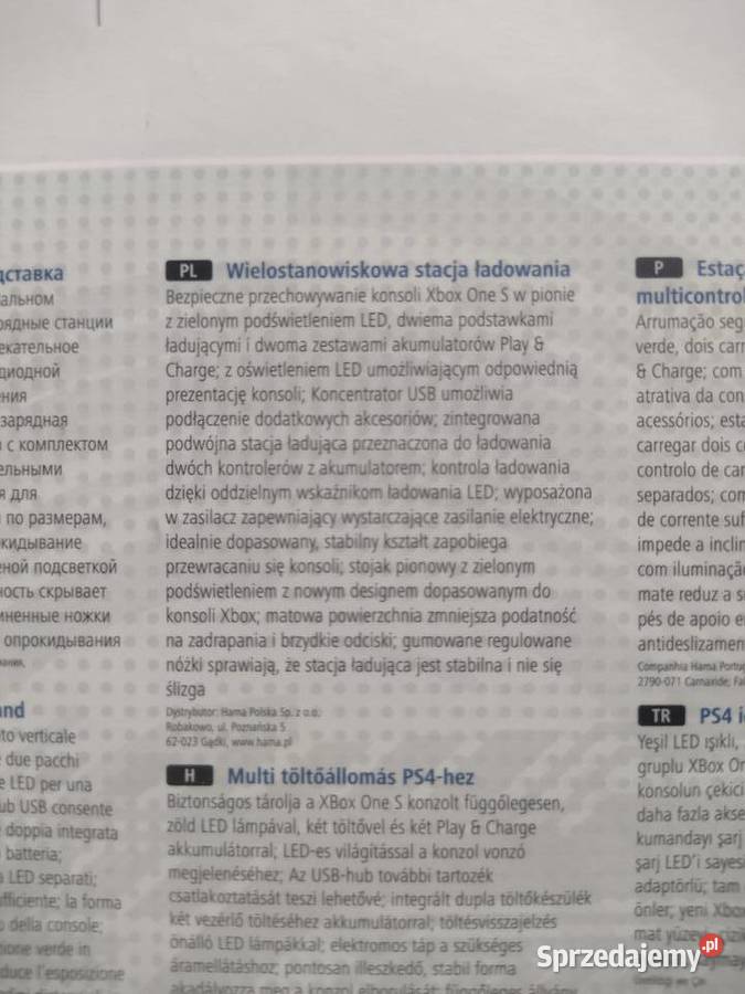 Stacja ładowawania Hama XBOX ONE S LED ładowarka Warszawa
