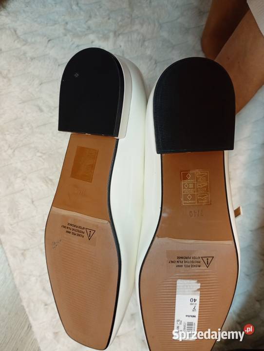 40 River Island Ekskluzywne białe baleriny biały Balerinki