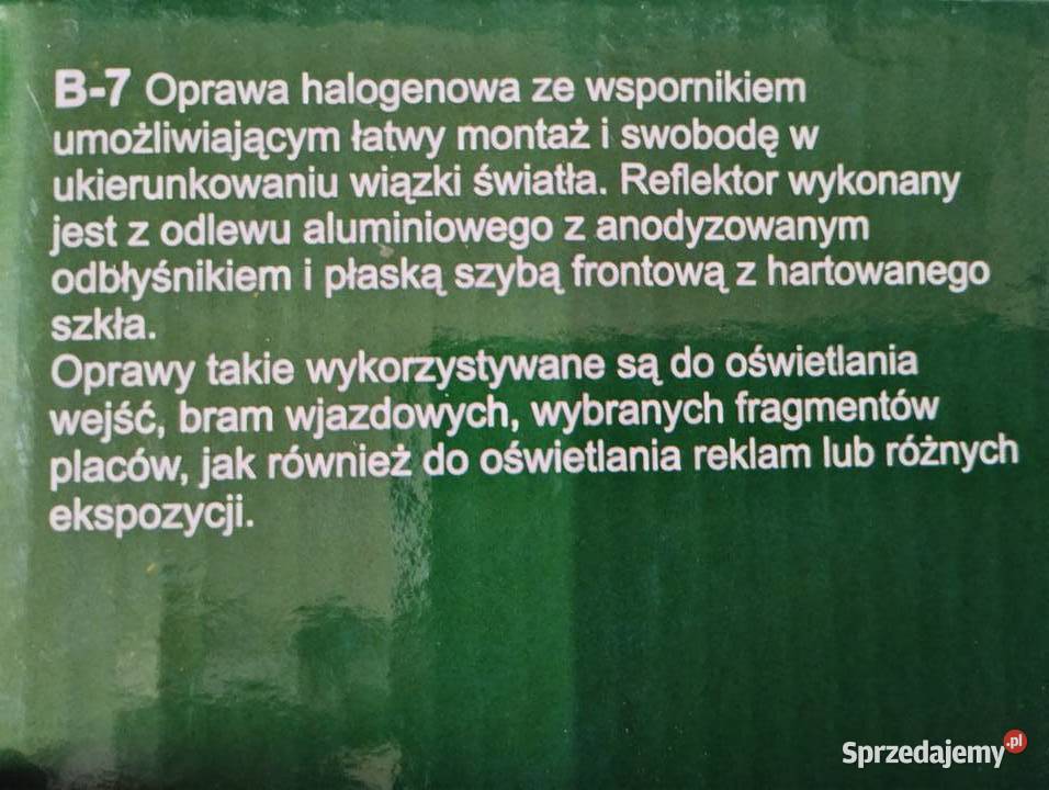 Naświetlacz halogenowy B7G 500W do montażu małopolskie Olkusz
