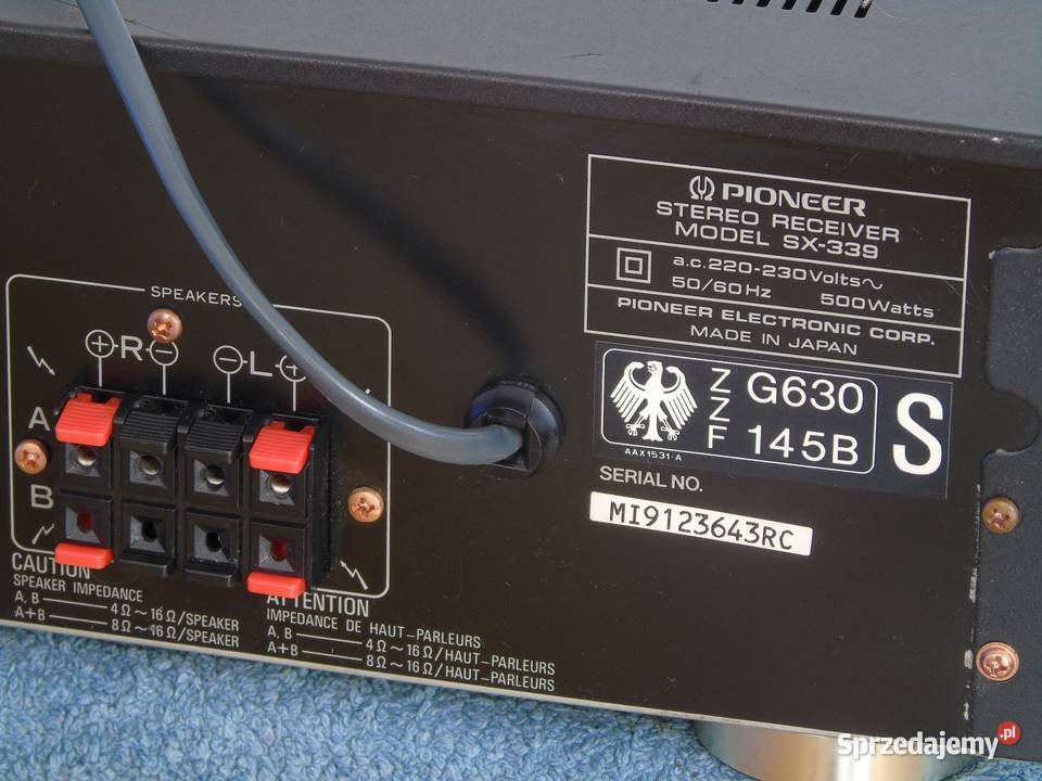 Japoński amplituner Pioneer SX339 mocny 500 wat Amplitunery podkarpackie