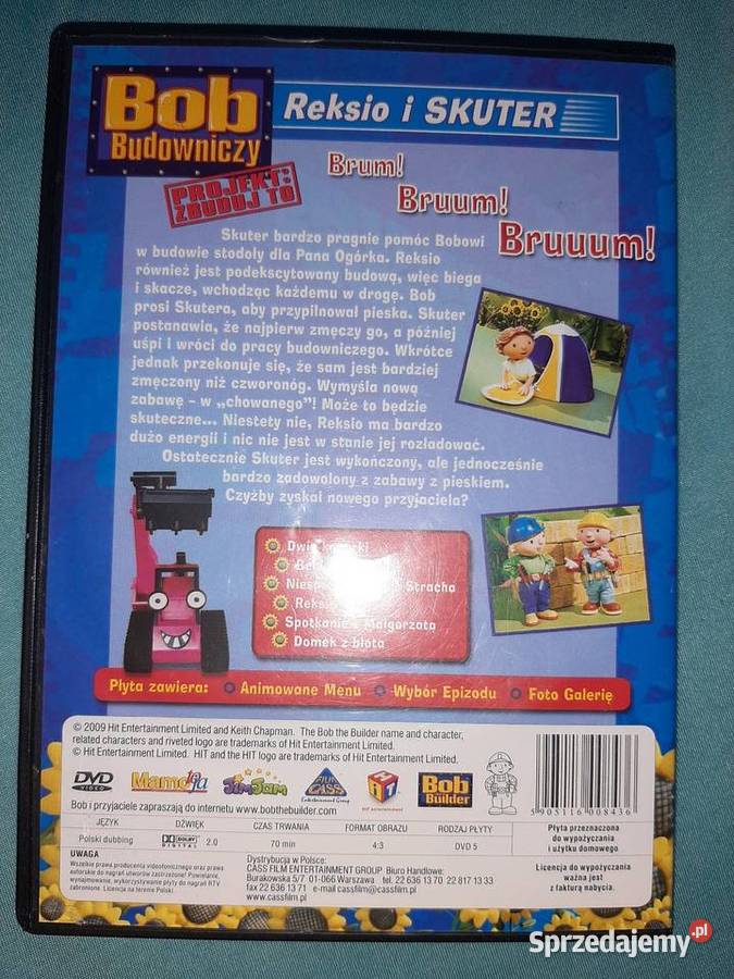 Bob Budowniczy Reksio i Skuter Płyta DVD DVI