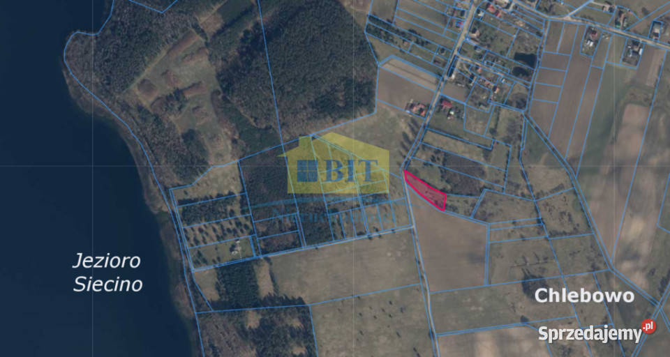 Działka 3500 m2 Chlebowo Jeziorem Siecino rolna