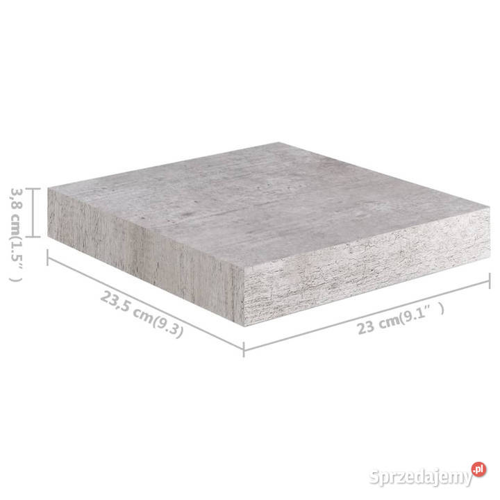 Półki ścienne 4 szarość betonu 23 x 235 x 38 MDF Półki mazowieckie Warszawa sprzedam