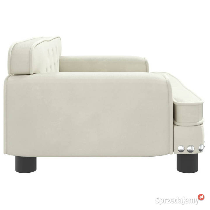 Sofa dzieci kremowa 70x45x30 aksamit WM3196299 Warszawa