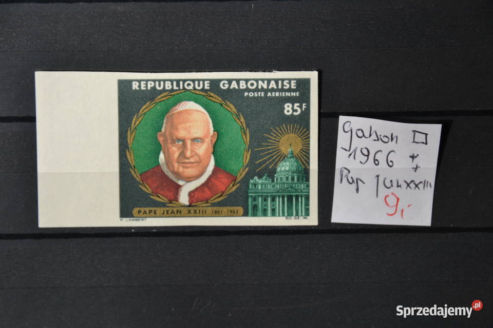 Znaczki Gabon Papież Jan XXIII Cięty sprzedam