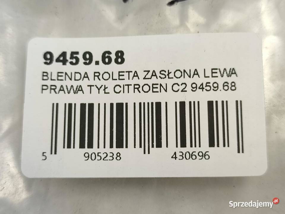 BLENDA ROLETA ZASŁONA TYŁ 2 CITROEN C2 20022009