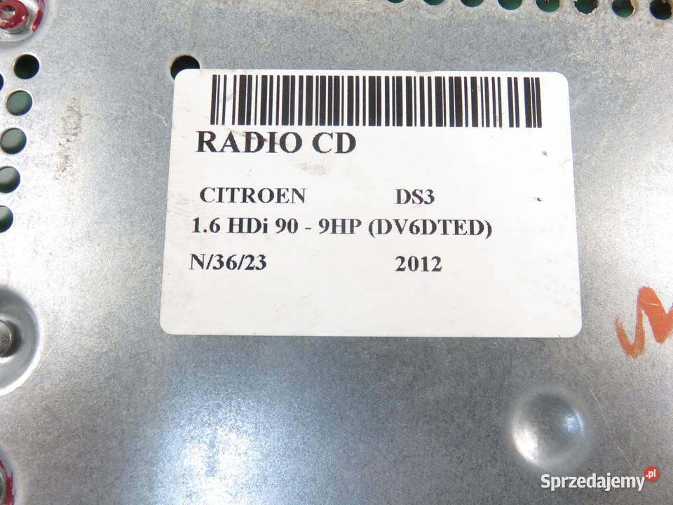 RADIO CITROEN DS3 96775574XT Radioodtwarzacze