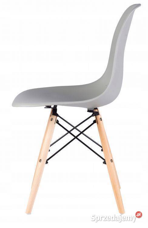 Zestaw czterech krzeseł do salonu jadalni Szare Bielsk Podlaski
