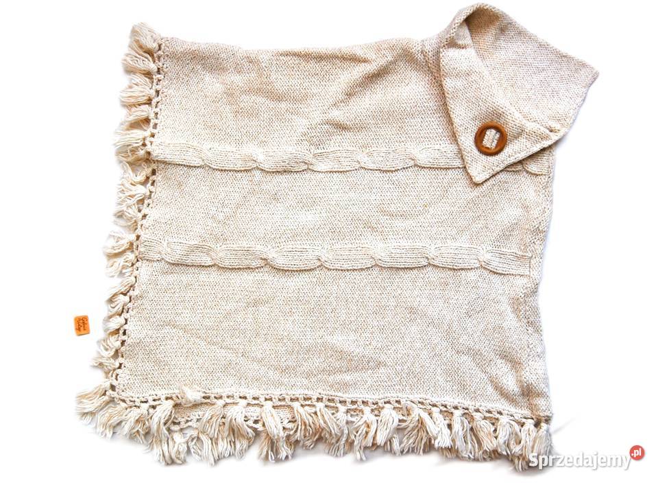 Poncho ponczo damskie kremowobiałe Portugalia Lublin