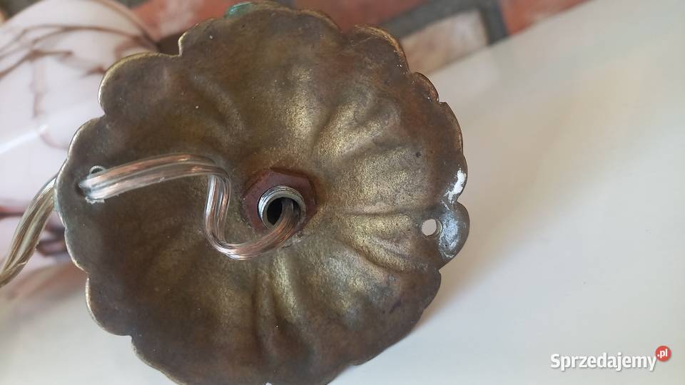 Kinkiet metalowy ścienny Art Deco ze szklanym zachodniopomorskie Gawroniec