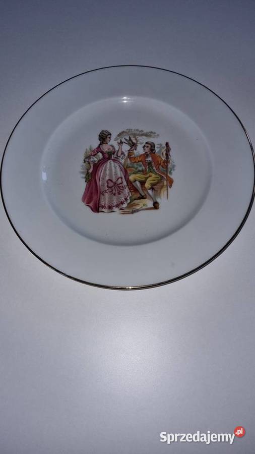 Talerz Dekoracyjny Porcelana Limoges Scenka Wola Podłężna