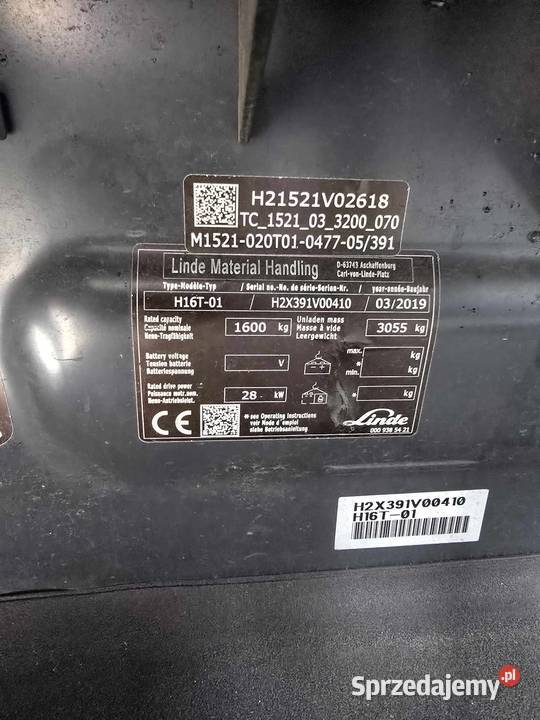 LINDE H16T02 2019 import Niemcy Godziesze Małe