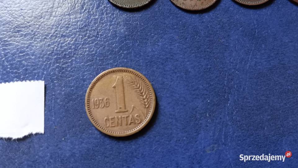 Stare monety 1 cent 1936 Litwa Numizmatyka