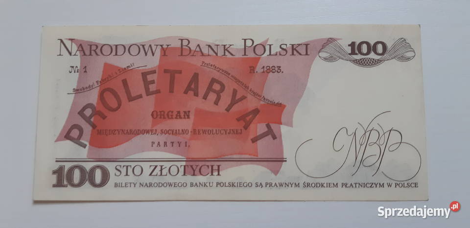 100 HP 1982 UNC Ludwik Waryński Koronowo sprzedam