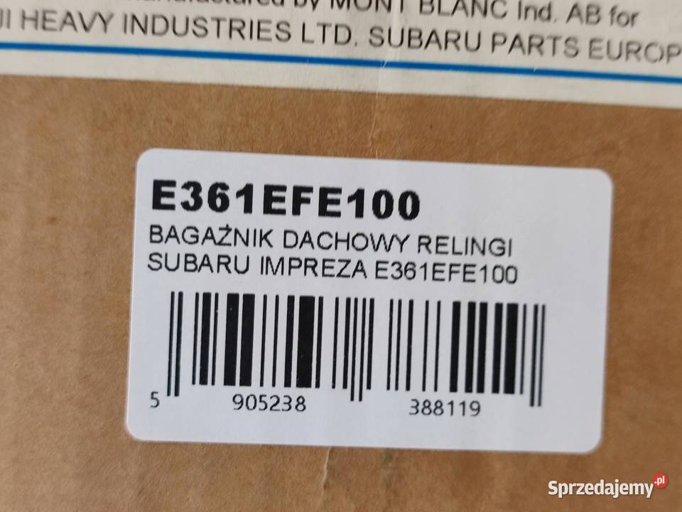 BAGAŻNIK DACHOWY RELING SUBARU IMPREZA II 0007
