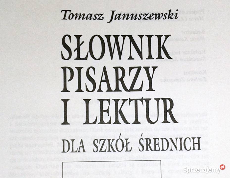Słownik pisarzy i lektur Tomasz Januszewski Pozostałe Chełm