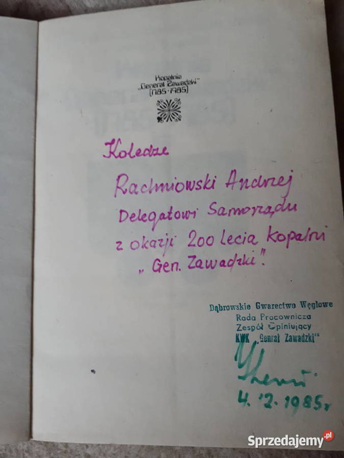 Kopalnia Generał Zawadzki 17851985 Jerzy Jaros miękka z obwolutą Golczowice